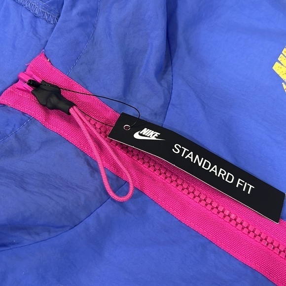 90’s Y2K Nike Full Zip Windbreaker Blue Yellow Pink Jacket Womens Size 2X - Picture 6 of 16